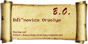 Bánovics Orsolya névjegykártya